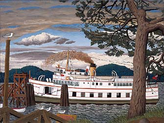 The Car Ferry at Sidney B.C., 1952 by E.J. Hughes