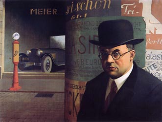 Self in Front of an Advertising Column, 1926