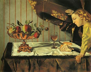 Jeune fille et nature morte