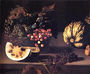 Basket of Cherries, Melons and Grapes by Pietro Paolini