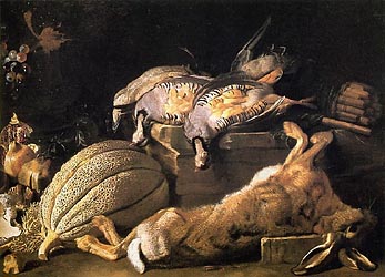 Still Life of Dead Game by Jacopo da Castello