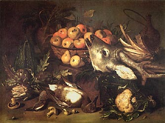 Still Life with Fruit, Vegetables and a Stag's Head, 1621 by Tommaso Salini