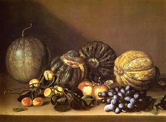 Still Life with Melons, Apricots, Grapes and Apples, c1590-1600 by Caravaggio