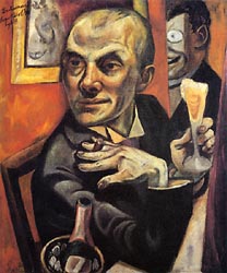 Self Portrait with Champagne Glass 1919
