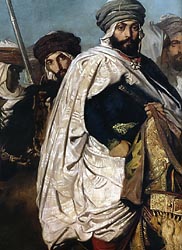 Ali-Ben-Hamet, Caliph of Constantine and Chief of the Haractas, Followed by his Escort (detail), 1845