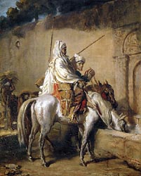 Arab Horsemen at a Fountain in Constantine, 1851