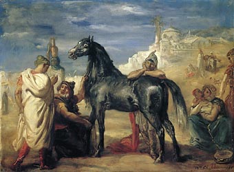 Arab Trader Presenting a Mare, 1853