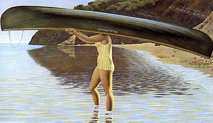 Woman Carrying Canoe, 1972