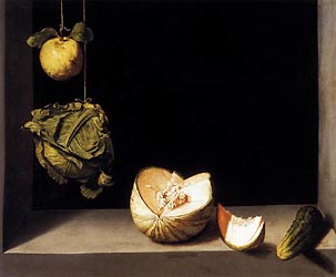 Still Life with Quince, Cabbage, Melon and Cucumber, c1600