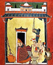 Krishna Stealing Milk - Basholi style, c1750