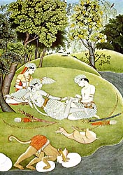 Rama and Sita in the Forest - Kangra style, c1780