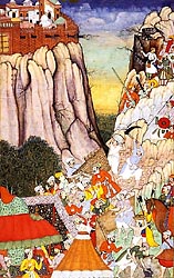 Akbar Directs the Attack against Ranthambhor fort in 1569 - Mughal, c1590-95