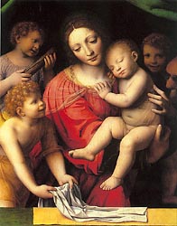 The Virgin carrying the Sleeping Child with Three Angels