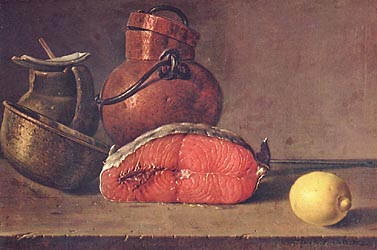 Still Life with Salmon, Lemon and three Vessels, 1772