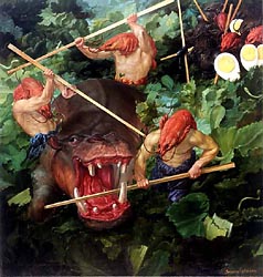The Hunt Seen in the Shrimp Salade, 2001 (80x85cm)