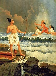 Sethubandanam (Rama subduing the Ocean), 1905 - Oleograph