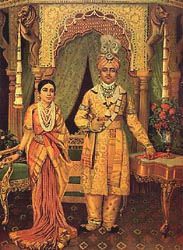 Maharaya Mysore & Wife - Oleograph