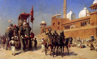 Great Mogul and his Court returning from The Great Mosque at Delhi, India, c1886