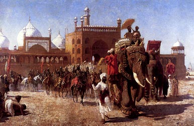 The Return of the Imperial Court from the Great Mosque at Delhi, in the Reign of Shah Jehan, 1886